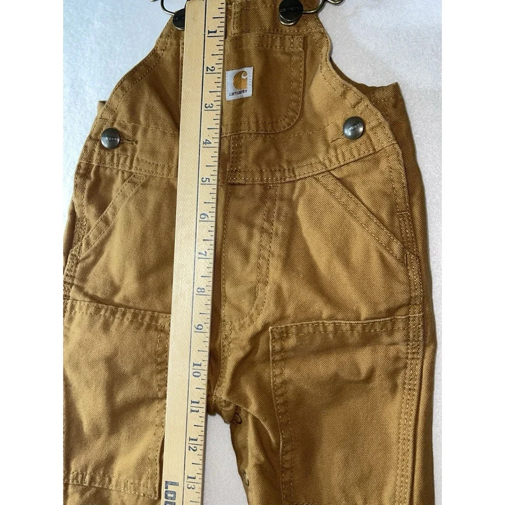 Carhartt Infant Boys' Washed Canvas Bib Overalls Size 6 Months‎ Color: Brown